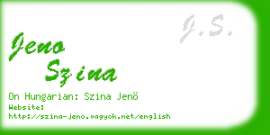 jeno szina business card