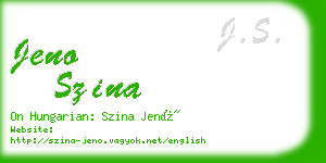 jeno szina business card